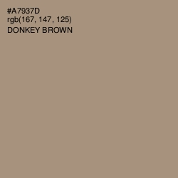 #A7937D - Donkey Brown Color Image